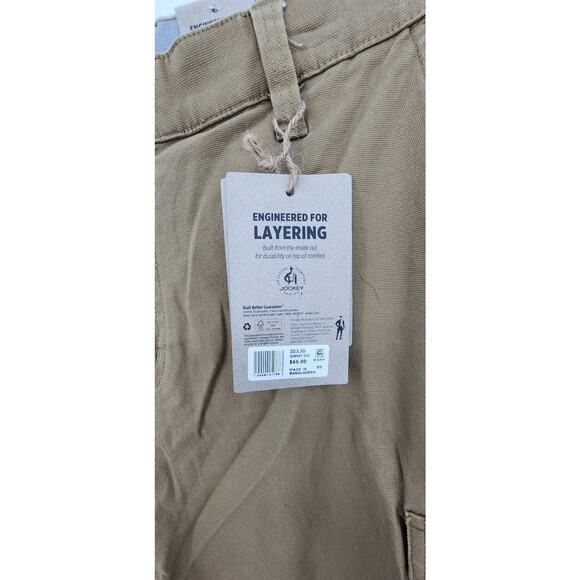 New NWT Jockey Outdoor Easy Fit Layering Pants Size 38 X 30 Tan Khaki - Picture 13 of 13